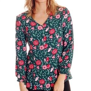 Matilda Jane women’s size medium yesteryear Polka Dot Floral Blouse green & pink